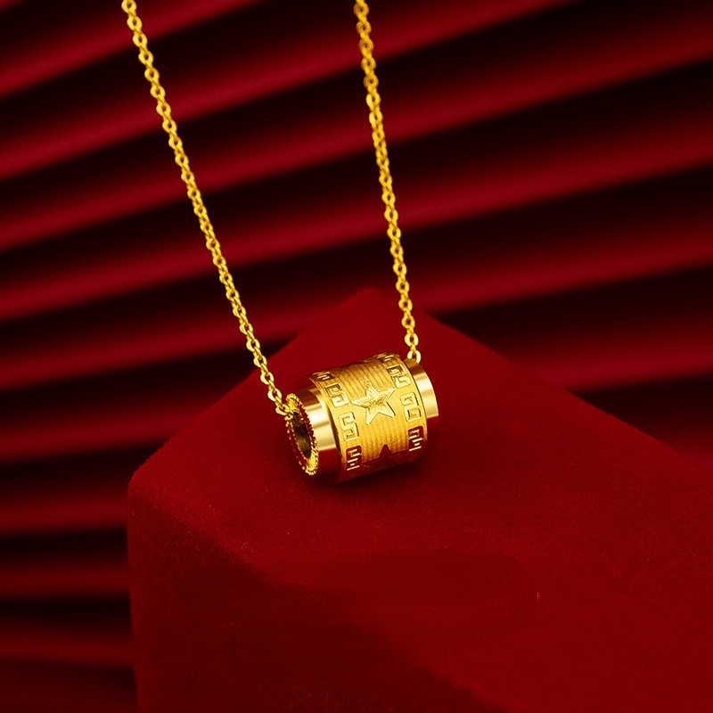 Goldkingdom Perhiasan Fashion Emas Asli Kadar 375Bangkok Aksesoris Ready Stock Cnc Bintang Berujung Lima Passepartout Kalung Gaya Wanita Seiko Berlapis Emas Bintang Tulang Selangka Kalung