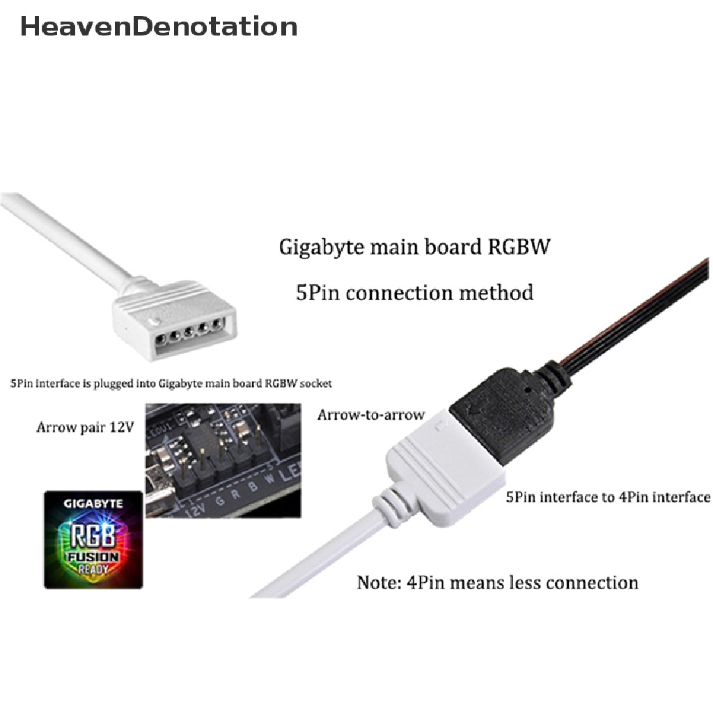 [HeavenDenotation] Motherboard Komputer RGB Split Synchronous Kabel 12V 4-pin Ekstensi Tcable 5V ARGB 3-pin Hub HDV