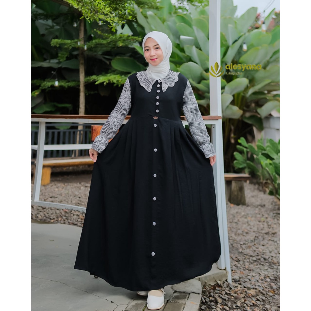 GAMIS QUENARA DRESS ORIGINAL BY ALESYANA |GAMIS QUENARA CRINKLE /Gamis Crinkle Airflow Premium