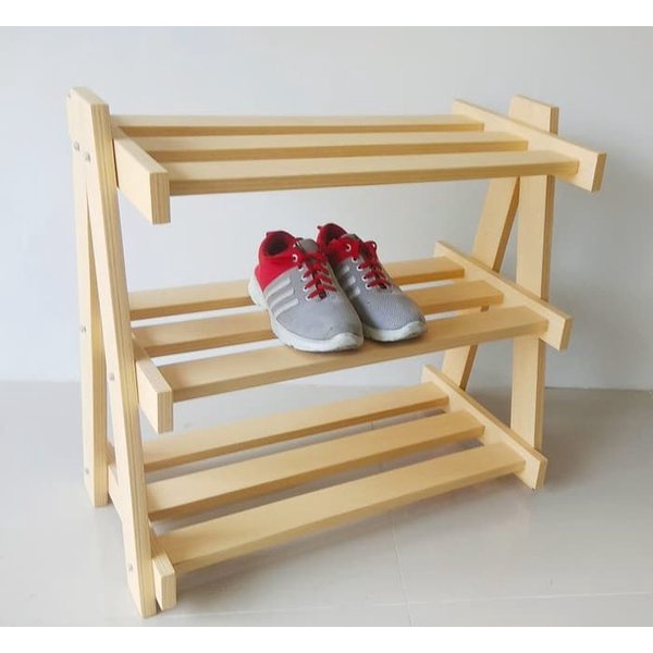 Rak Sepatu kayu Susun 3 varian