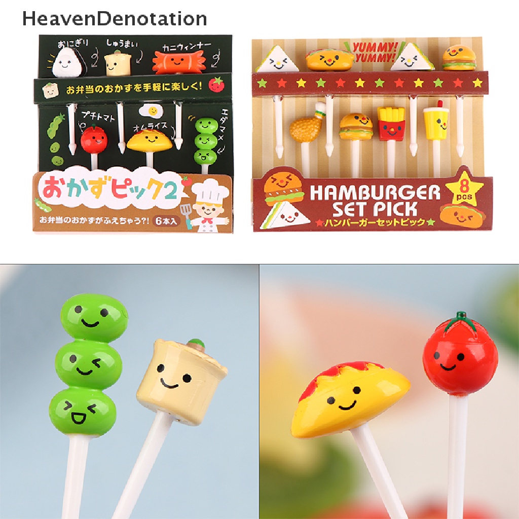 [HeavenDenotation] 6/8pcs Garpu Buah Mini Cola Fries Snack Dessert Kue Dekorasi Hewan Food Picks HDV