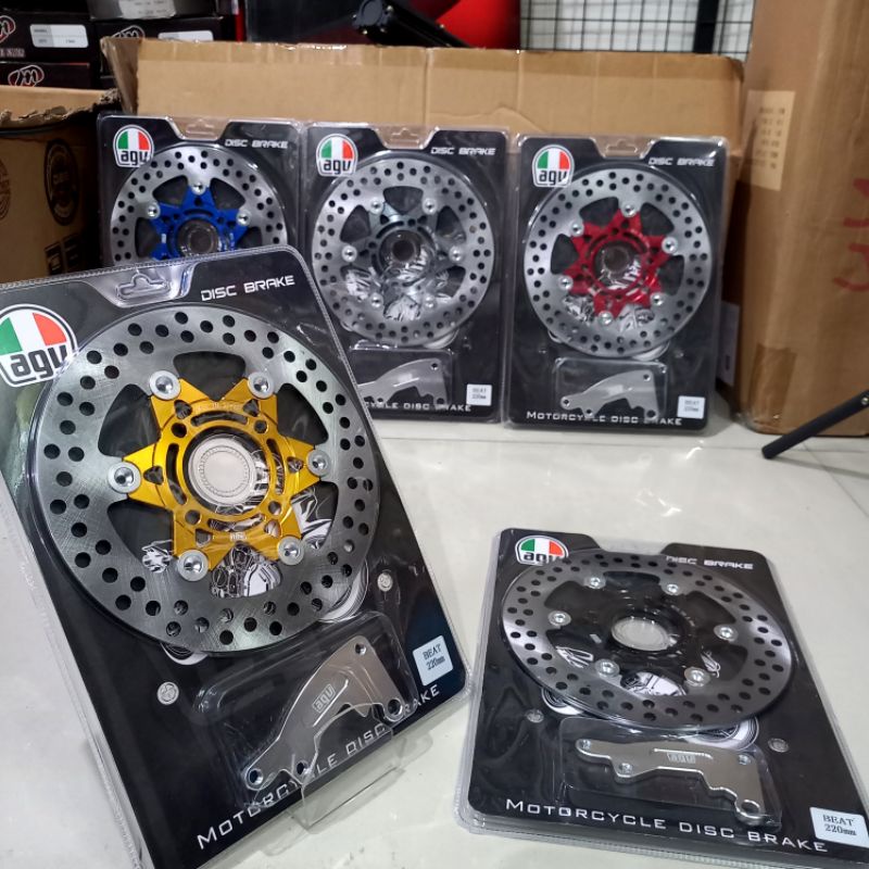 PIRINGAN CAKRAM DEPAN 220MM FLOATING AGV BEAT Vario 125 150 Scoopy Supra X 125fi Blade Absolute Revo Jupiter Z MX FizR Bulat psm
