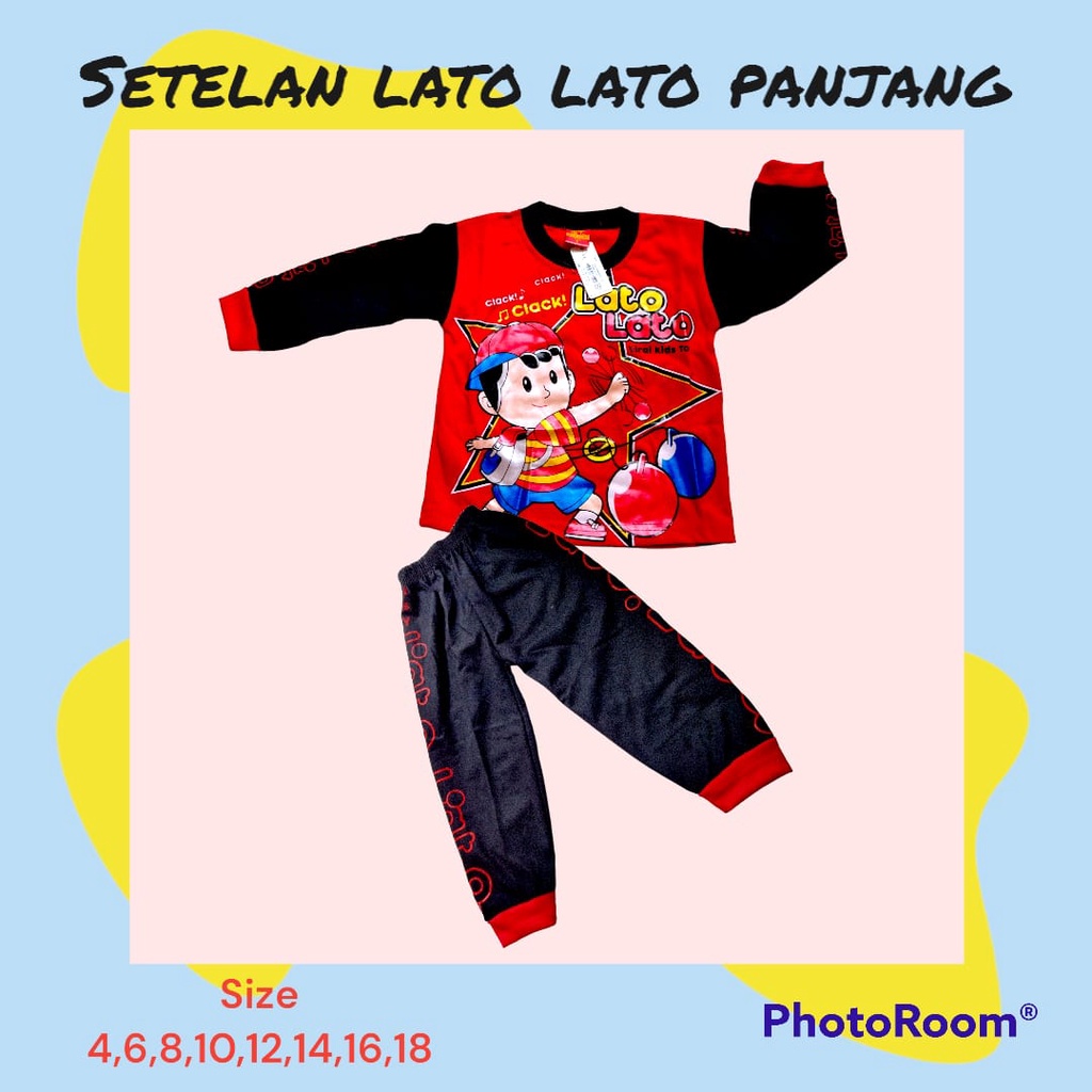 setelan anak motif lato lato sablon sz 4-20