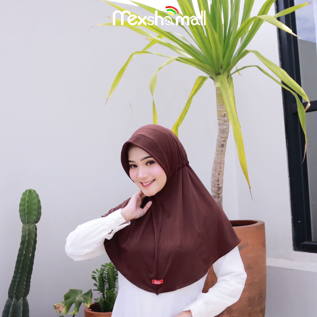 Jilbab Instan Hijab Serut Polos Jersey Premium I Hijab Serut Jokowi Jersey Size Standar By Shamira