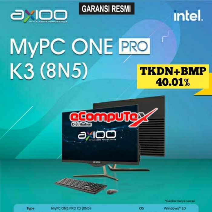 PC AIO AXIOO MYPC ONE PRO K3 (8N5) i3 RAM 8GB 512GB 21.5&quot;FHD TKDN GARANSI RESMI