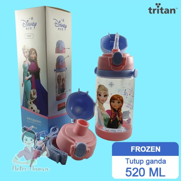 botol minum  Botol Minum Anak Disney Ori Dual Cap Bahan Tritan Premium BPA Free - Frozen(J9A2) Botol