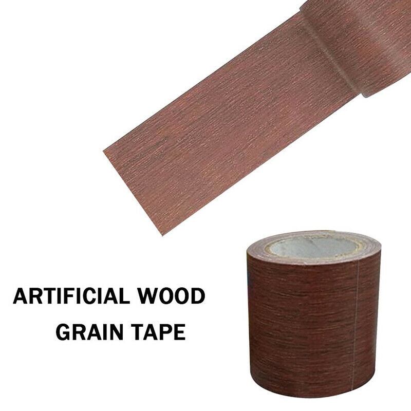 ღ Realistis Woodgrain Perbaikan Perekat Selotip Kayu Tape 8 Warna untuk Furniture Pita Perekat Diy Dekorasi Rumah untuk perabotan, Perlengkapan Peralatan Rumah Tangga