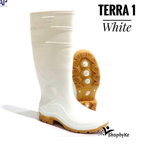 STOK TERBATAS Sepatu Boots Karet merk AP Terra 1 Putih Size 38-42