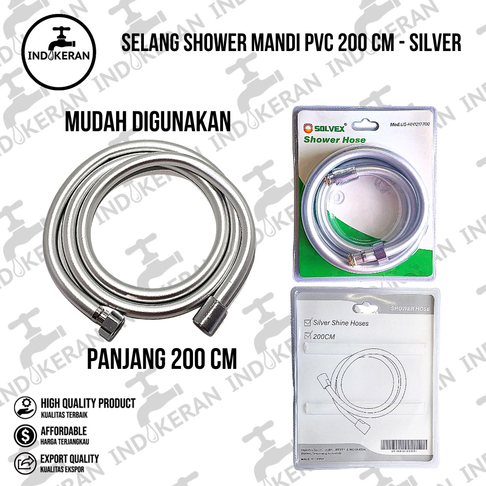 INDOKERAN-Selang Shower Mandi PVC - Silver