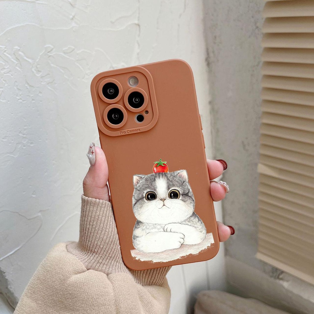 CC35 Softcase Cat for Iphone 6 6s 6g 6+ 6s+ 7 8 7+ 8+ X Xs 11 12 13 14 14+ Plus Pro Max