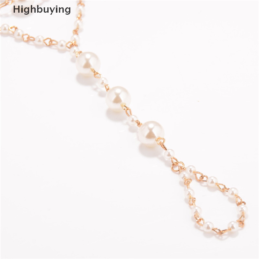 Hbid Mutiara Barefoot Sandal Anklet Kaki Rantai Toe Ring Pantai Anklet Gelang Wanita Glory