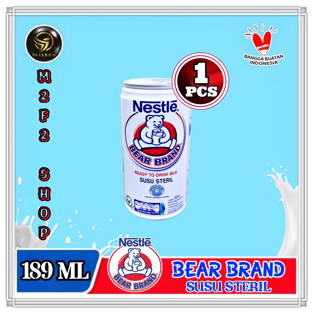

Susu Sterilisasi Bear Brand | Beruang Original Kaleng - 189 ml (Kemasan Satuan)