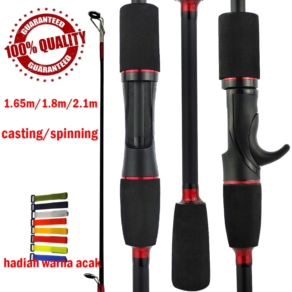 Pancing 1.65m-2.1m Dengan Bahan Serat  Spinning Casting Fishing Rod Untuk Memancing Joran Pancing Putar Sangat Ringan Joran Pancing Nyaman EVA Pegangan