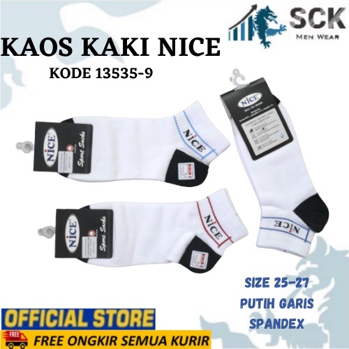 Kaos Kaki Pria NICE 13535-9 Tumit MOTIF Garis / Kaus Kaki Invisible Socks