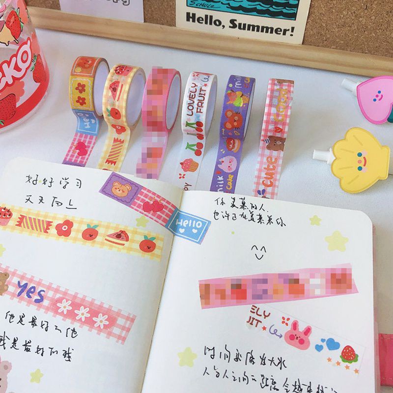 

01pc Stiker Kertasselotip Washi Gambar Binatang Lucu Untuk Dekorasi Jurnalscrapbook G