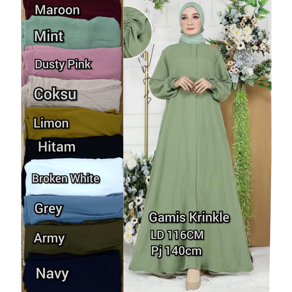 GAMIS CRINGKLE MODEL BUSUI /GAMIS PESTA/ GAMIS KASUAL TERBARU 2023
