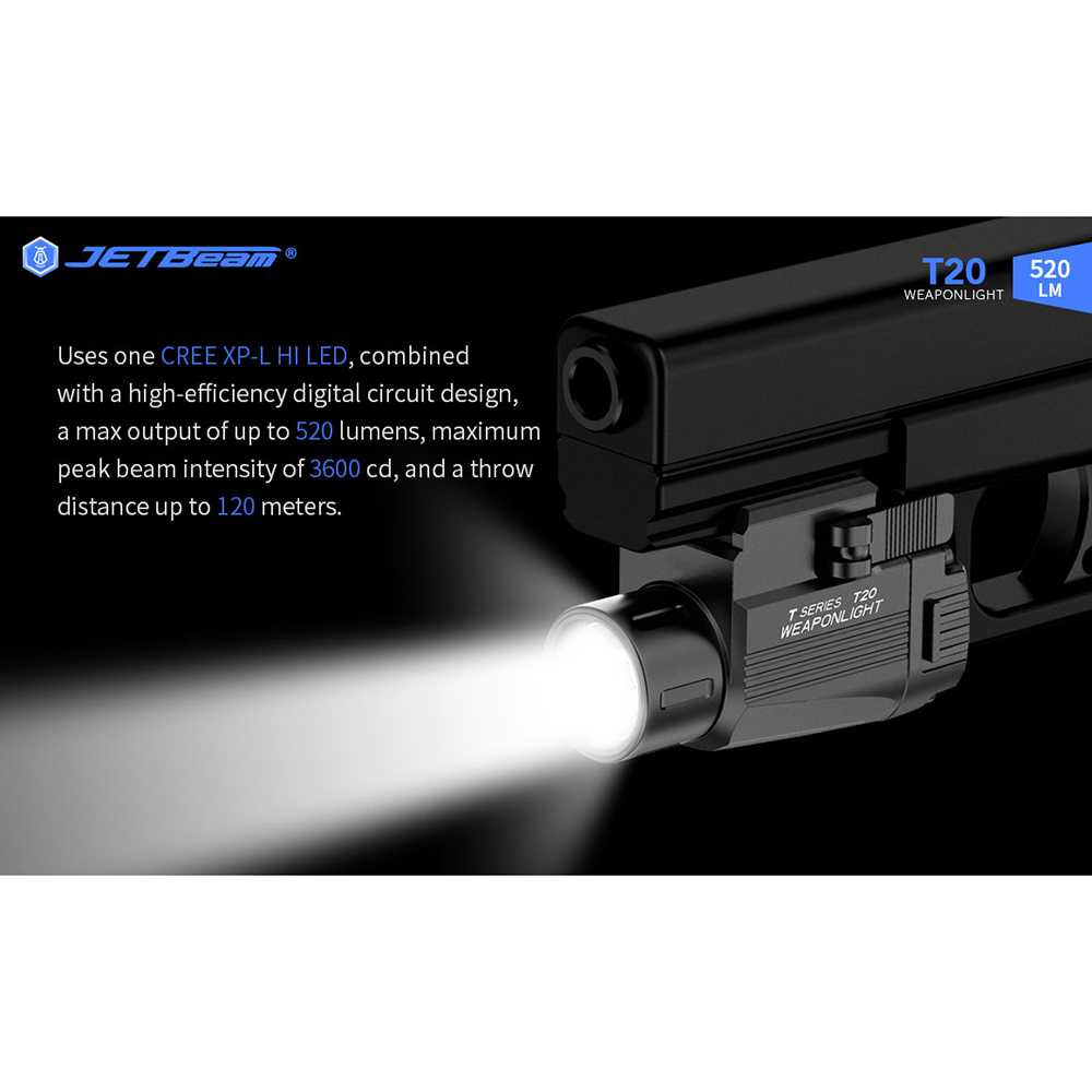 Senter Pistol Tactical Gun Light Cree XP-L HI 520 Lumens T20