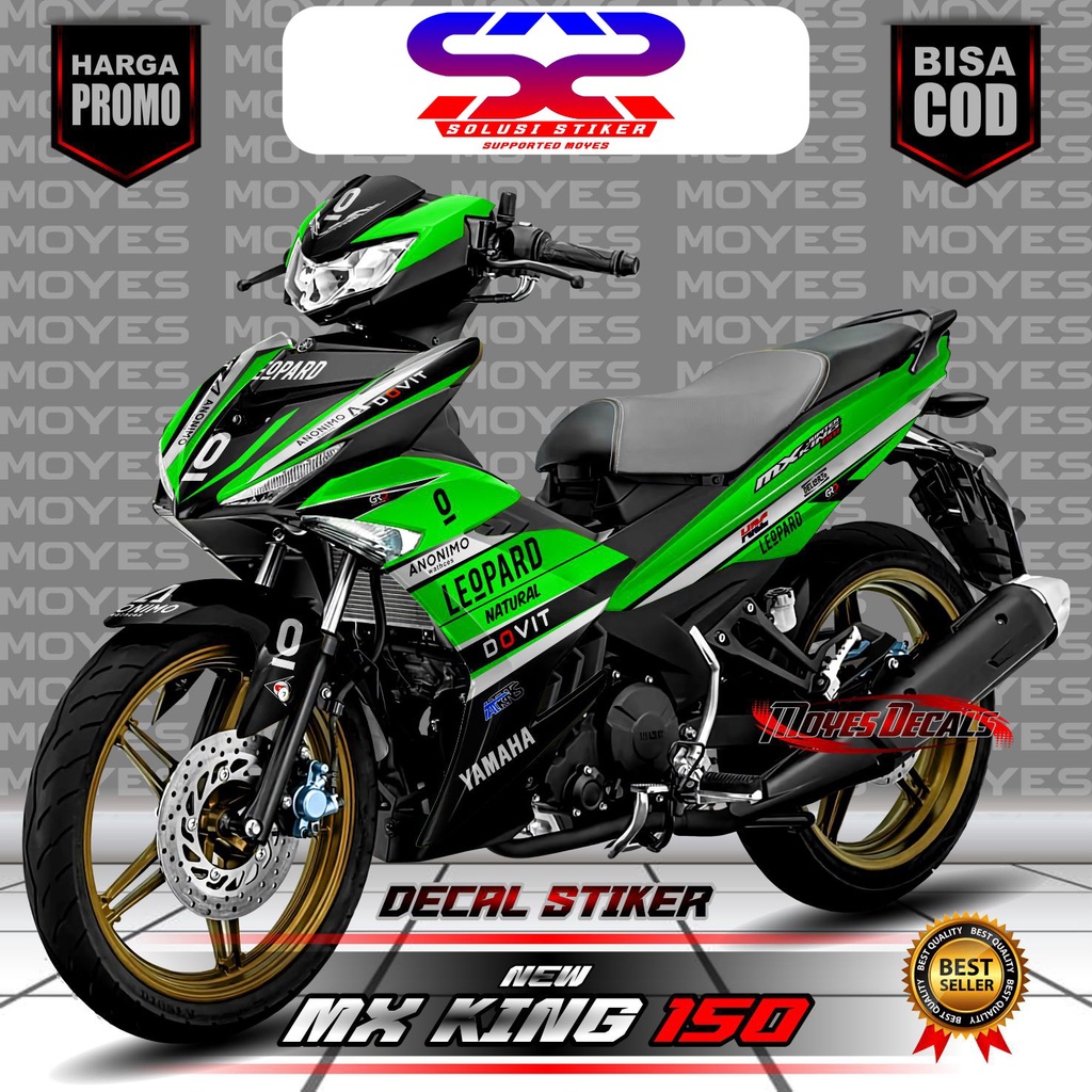 COD Decal Stiker Variasi New Mx King 150 Motif/ Leopard Hijau FullBody