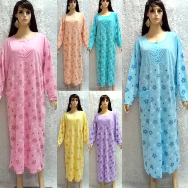 Chekout "Daster bahan Kaos SZ XXXL Lengan Panjang Serian Muda"