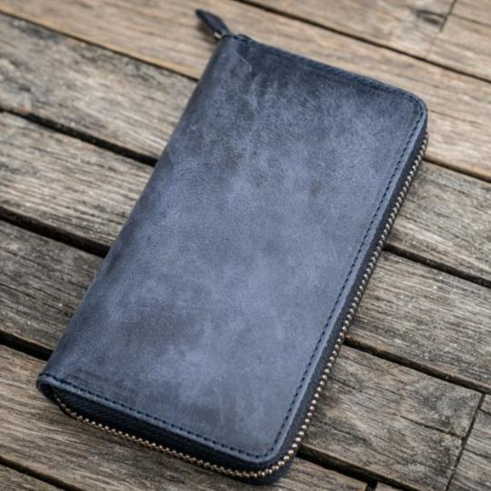 GALEN LEATHER Leather Zippered 3 Slots Pen Case