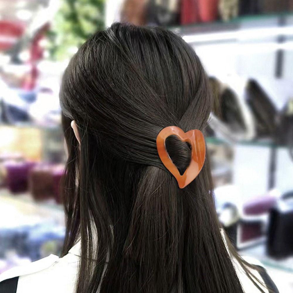 Needway Hati Duckbill Klip Bergaya Hiasan Kepala Vintage Perempuan Rambut Cakar Kecil Sisir Rambut Fashion Jepit Ibu Ponytail Holder Korea Jepit Rambut