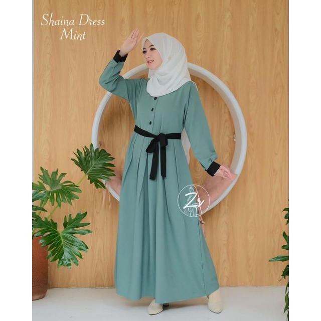 shaina dress gamis itycrepe premium By Zr terbaru