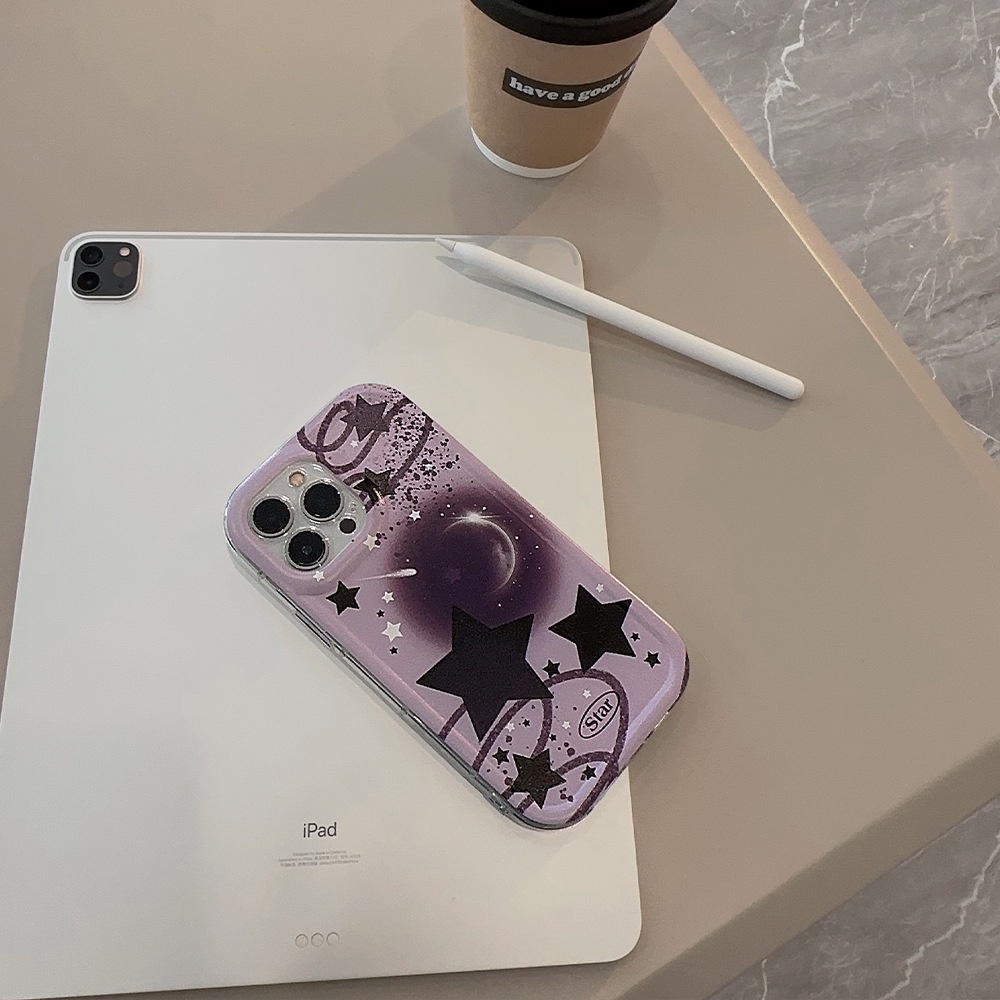 IPHONE Ins A Meteor on the Moon Silikon Case Untuk Iphone14 11 12 13 PRO MAX Casing Cover Pelindung AT0049