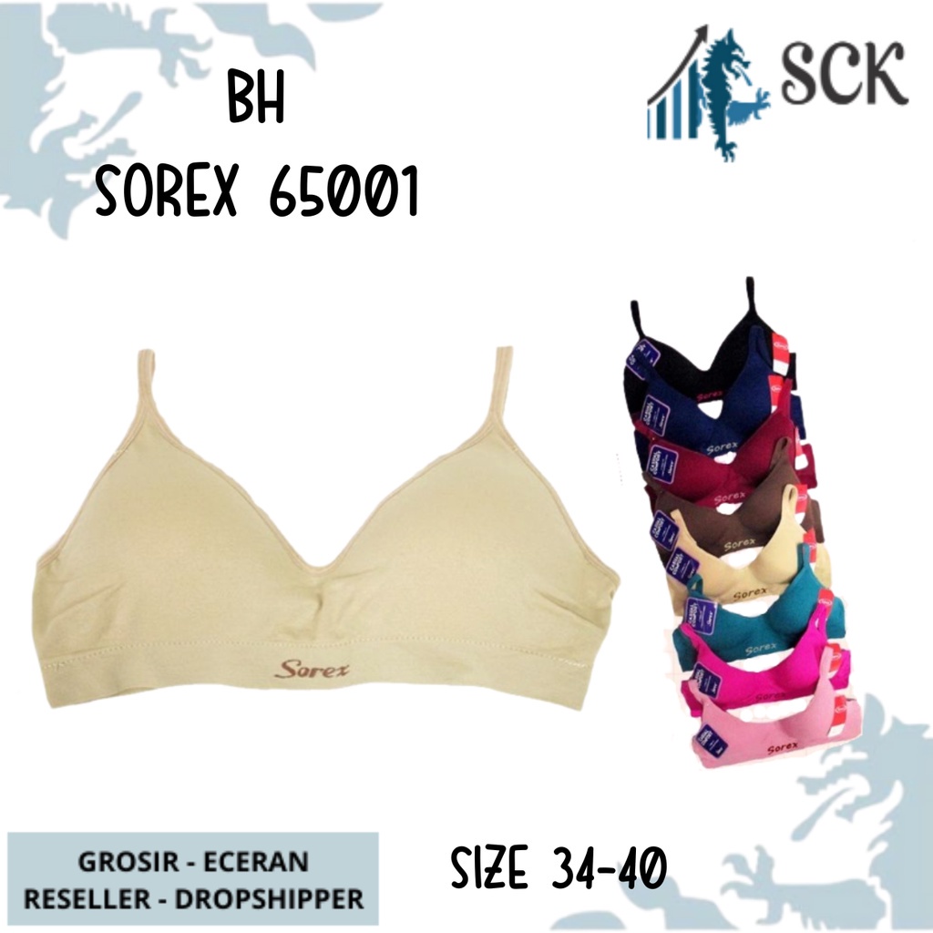 BH SOREX 65001 65002 / Pakaian Dalam Wanita Halus / BH Tanpa Kawat Size 34-40 CUP B - sckmenwear GROSIR