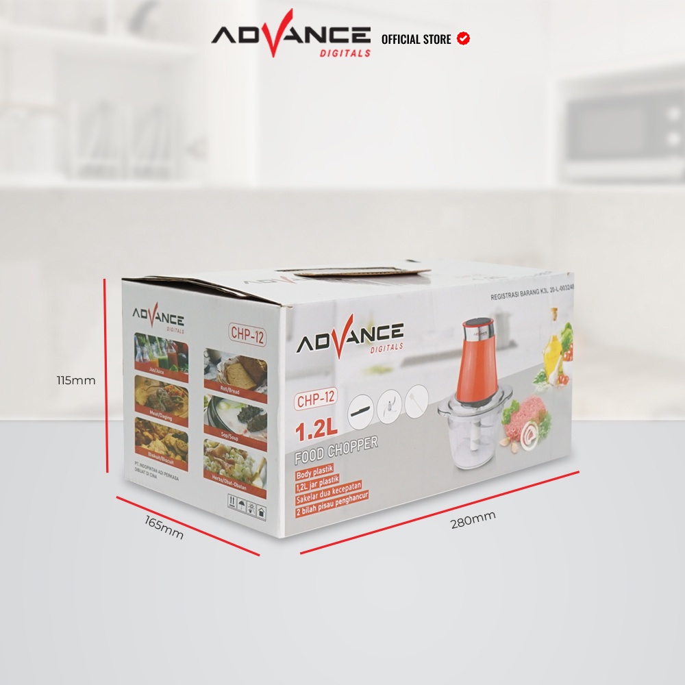 【Garansi 1 Tahun】Advance  1.2l Penggiling Daging Bumbu Makanan Blender Penggiling Makanan Bayi