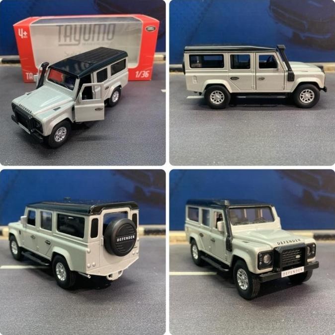 Diecast Tayumo Land Rover Defender Silver - Skala 1/36 - 12 cm