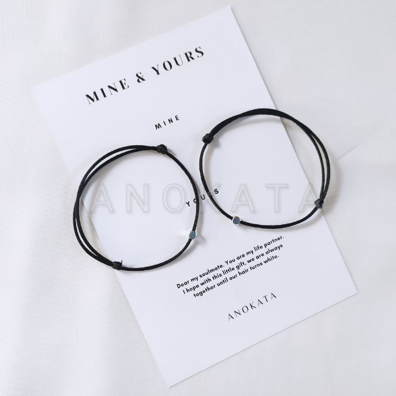 GELANG Couple Simpel PREMIUM | Gelang Couple Hitam Aesthetic | Gelang Hitam Couple