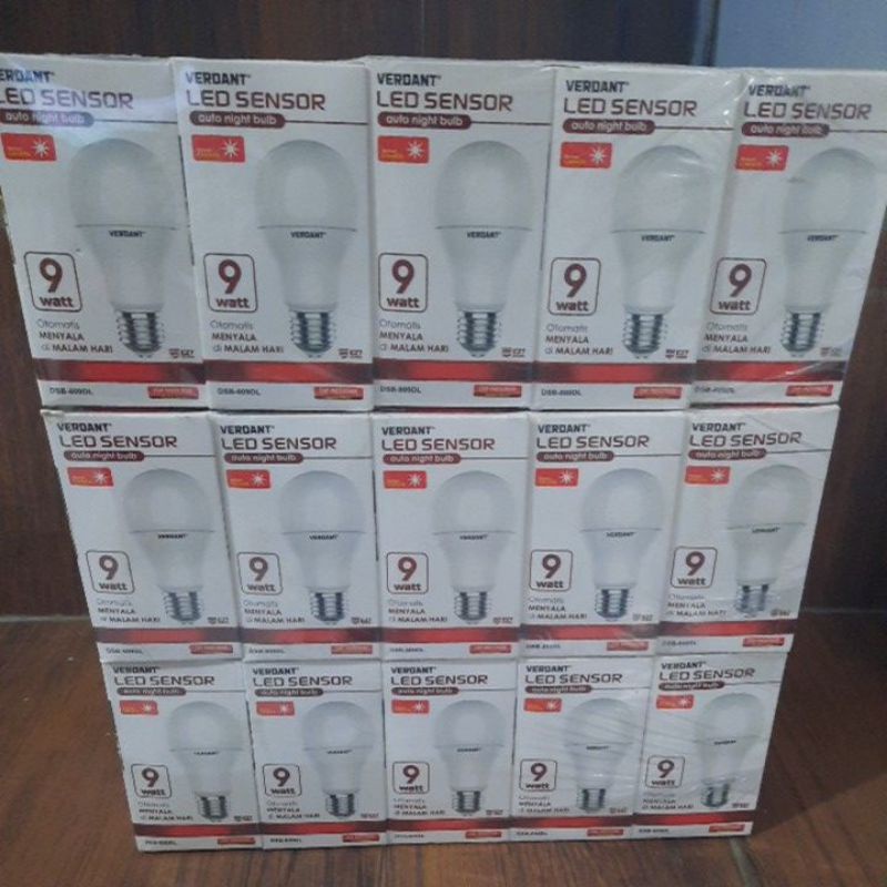 Lampu Verdant 9watt led sensor cahaya otomatis menyala di malam hari