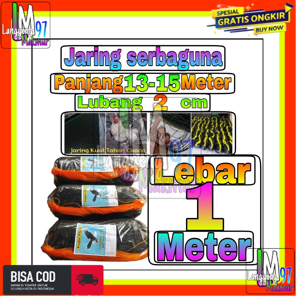 Jaring Pagar Ayam 1 meter / Jaring Lubang Kecil /Jaring Kandang /Jaring Burung / Jaring Taman