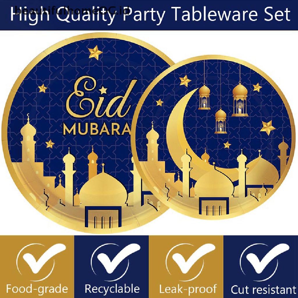 // Beautifulhomeog.id// Set Peralatan Makan EID Mubarak Dekorasi Ramadhan2023Perlengkapan Pesta Ramadhan Kareem **