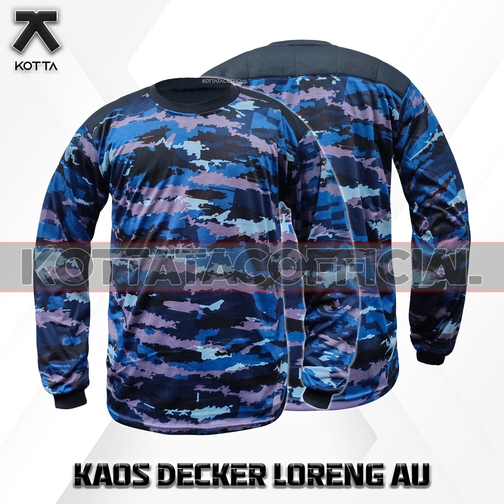 KAOS DECKER LORENG TNI AU  - KAOS LORENG TNI AU - KAOS PANJANG LORENG TNI AU