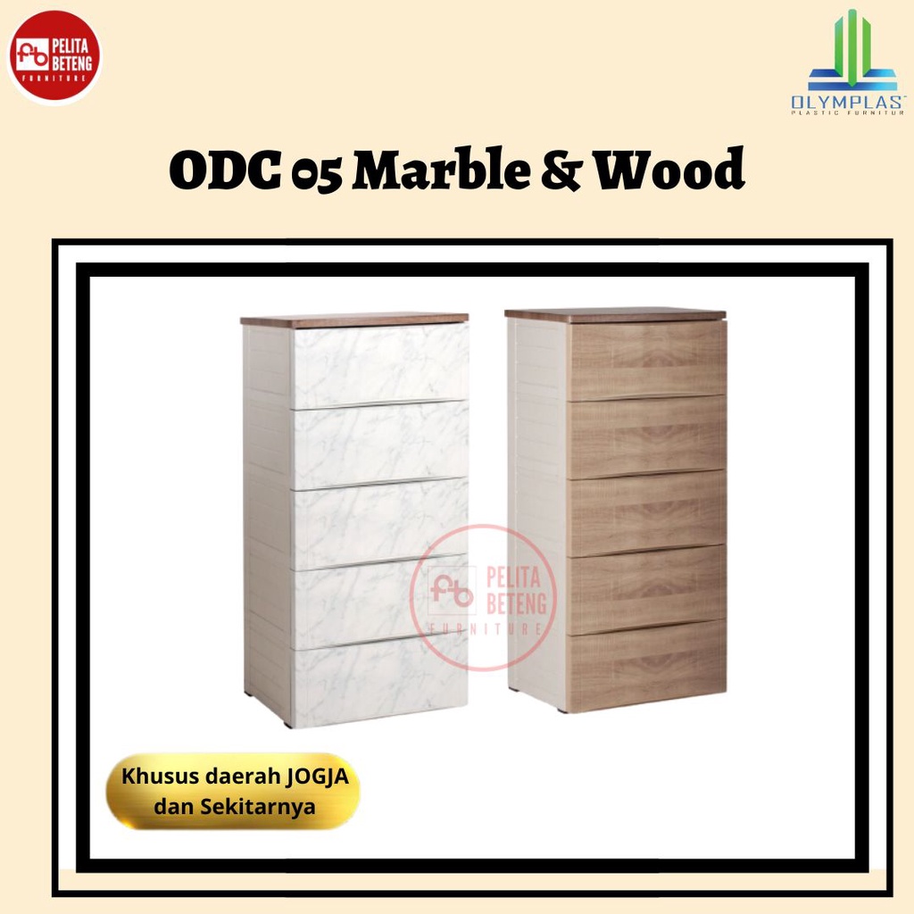 Olymplast Lemari Plastik ODC 05 Wood/Marble