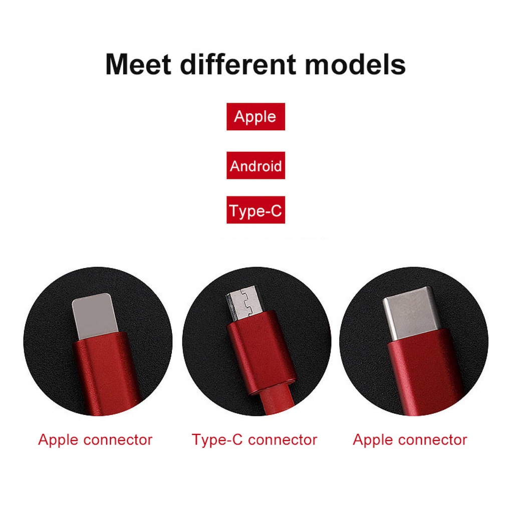 【Ready Stock】YUN Mall  3IN1 NANVAN KABEL DATA FAST CHARGING Kabel Pengisi Daya USB Tipe C 1M ALL TIPE HP Dapat Ditarik untuk Ponsel Samsung Xiaomi Huawei, Kabel Pengisian Cepat TPE