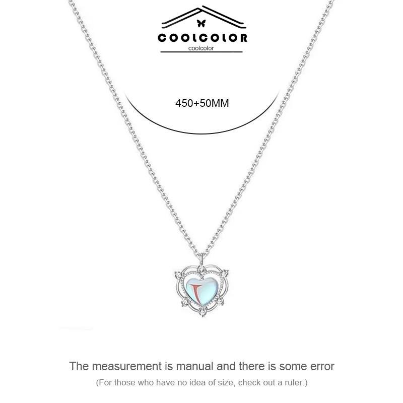 COD❤️Kalung hati yang manis gaya mewah ringan musim panas wanita desain tinggi- cl