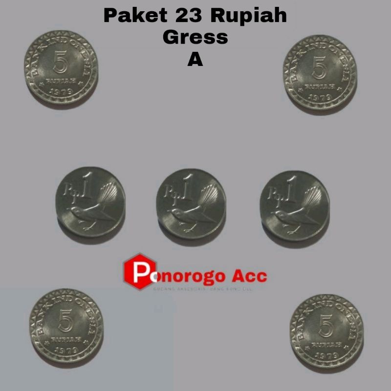 Paket uang kuno 23 rupiah paket koin 23 rupiah rp 23 koin 10 rupiah koin 1 rupiah uang mahar nikah