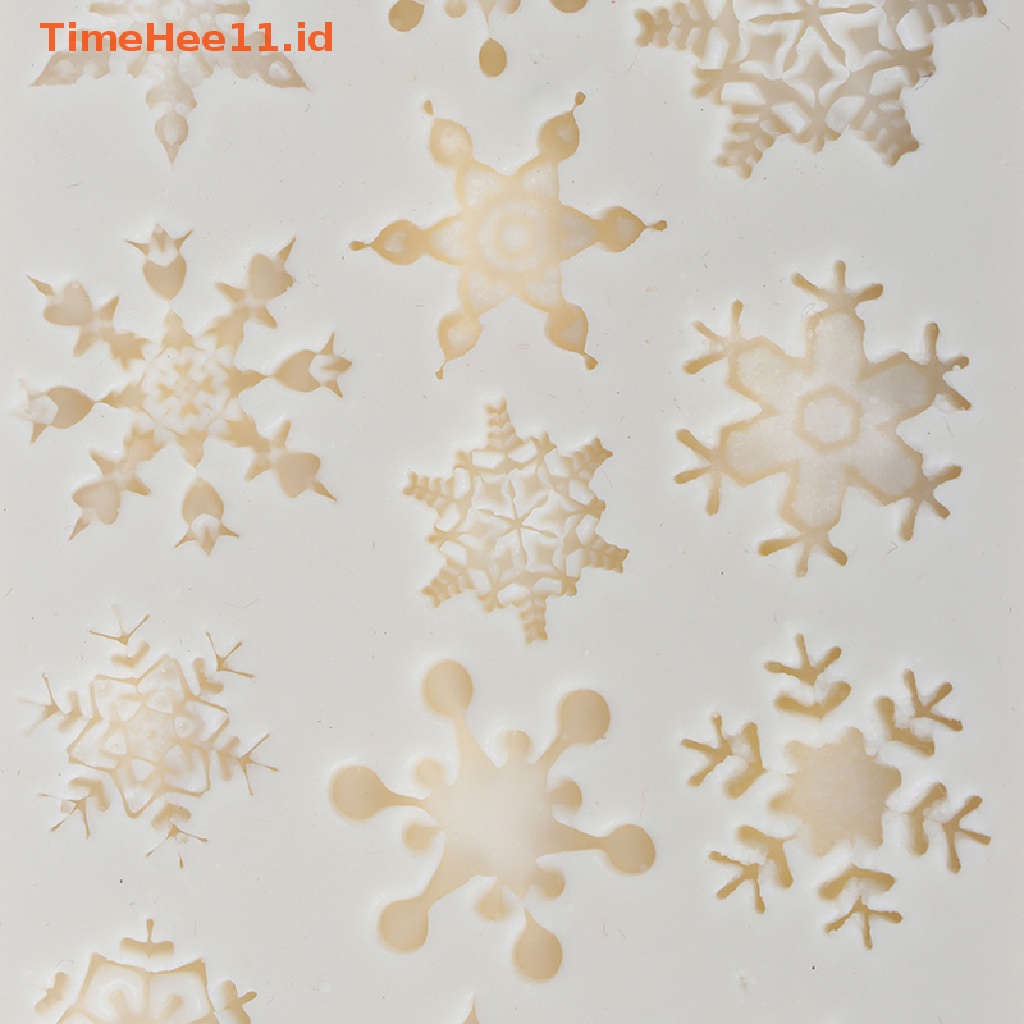 Timehee Snowflake Cetakan Kue Fondant Silikon Sabun Coklat Decorag DIY Mold ID