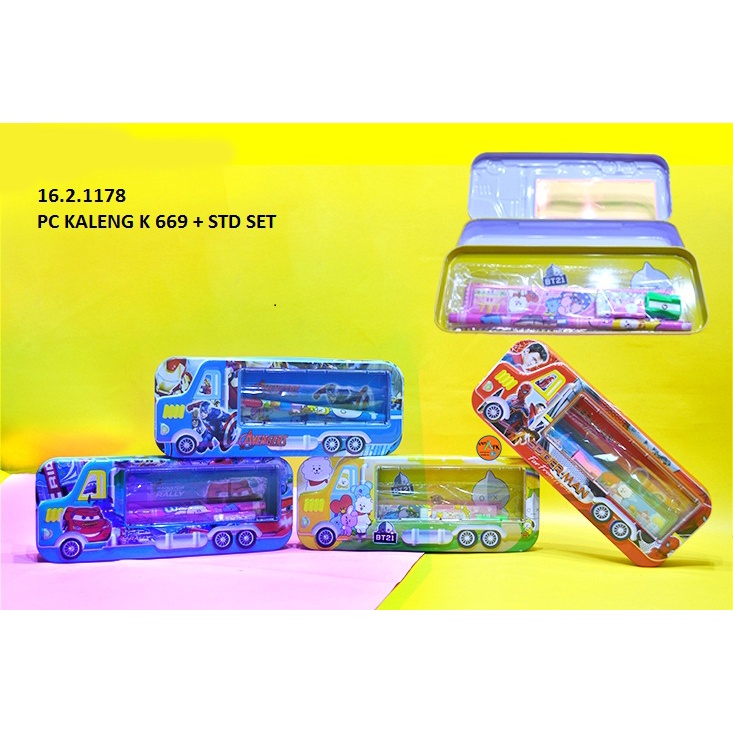 

PENCIL CASE TEMPAT PENSIL KALENG K 669 + STUDYSET