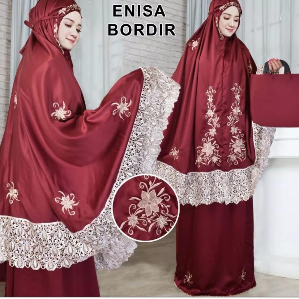 Paling Dicari mukena enisa bordir Mukena Luna Maya Dewasa Renda Bordir Terbaru 2020