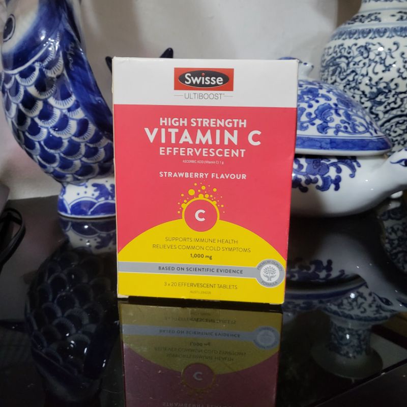 Swisse Vitamin C Effervescent 60 Tablets Strawberry Flavour