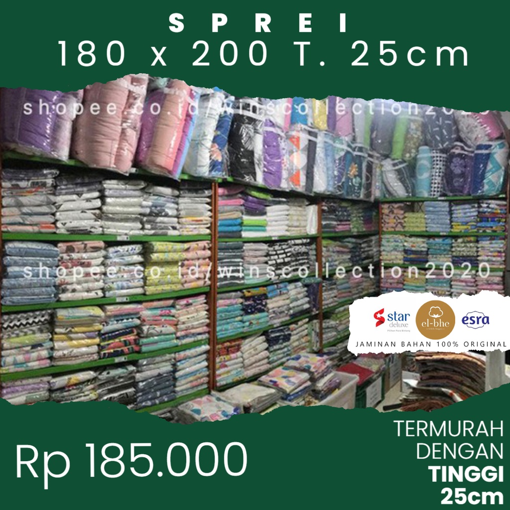 #1 [180 x 200 T.25cm] SPREI STAR & ESRA & EL-BHE KATUN CVC TERMURAH PRODUSEN / SUPPLIER TANGAN PERTA