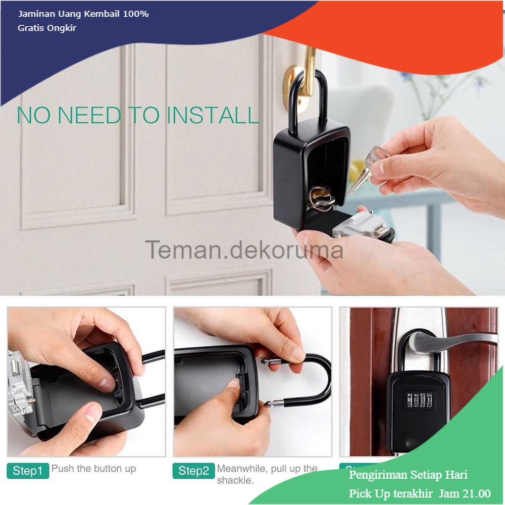 TD- TMP MOOL Gembok Kotak Brankas Safety Lock Box 4 Digit Password - G10