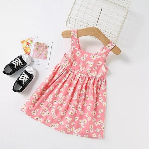 DRESS ANAK MURAH TERUSAN ROK SLEEVELESS DAISY ANAK PEREMPUAN DRESS KARAKTER MOTIF LUCU A1B2C3