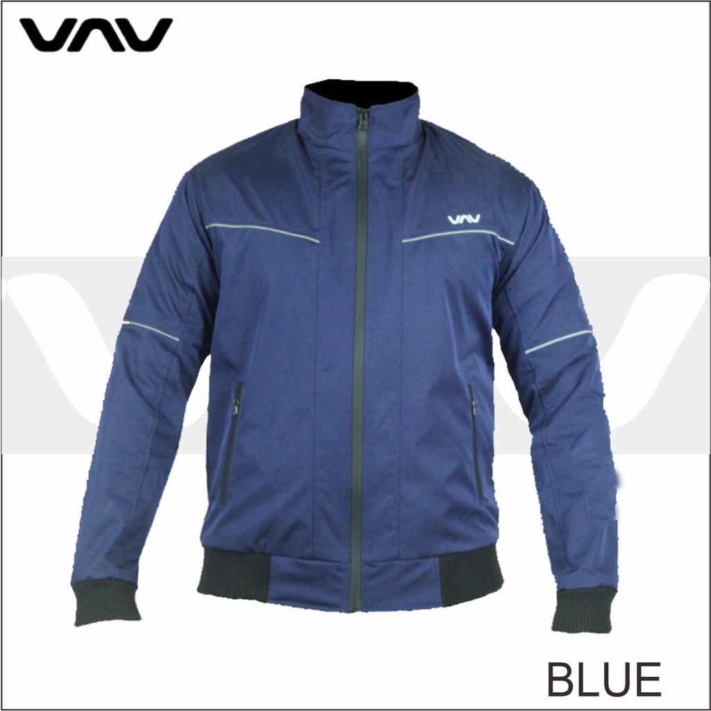 Premium Jaket Motor Pria Tahan Air Tahan Angin Model Ziper Depan Lis VNV