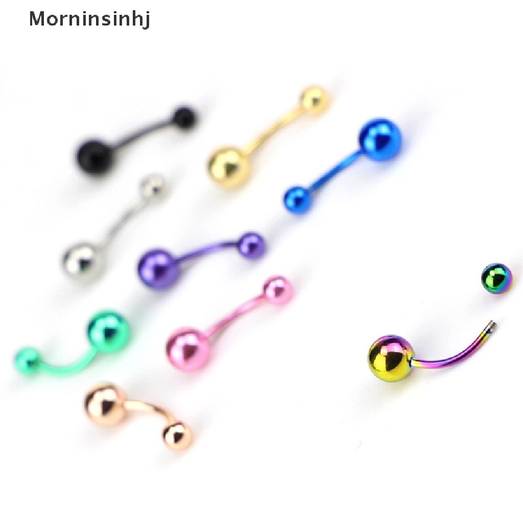 Mornin 9PCS/Bag Bola Belly Button Bar Cincin Pusar Barbel Tubuh Wanita Perhiasan id