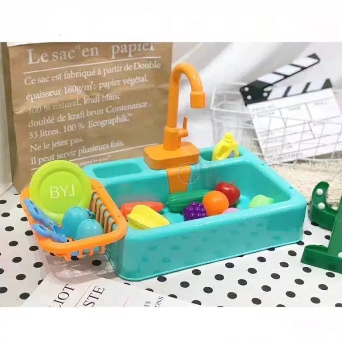 Piring Mainan Anak Cuci Piring - Diswashing Sink Wastafel Cuci Piring Mainan