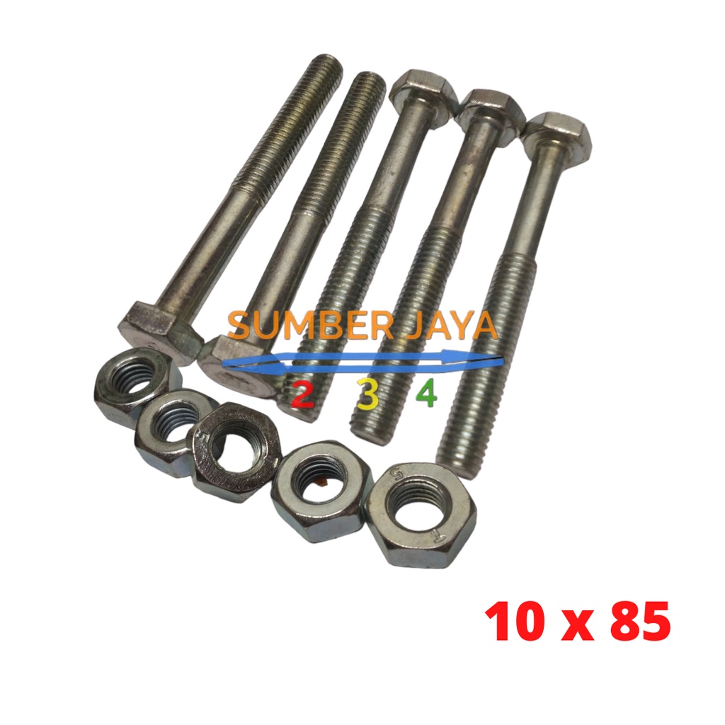 MUR BAUT M10 BMP 10 X 85 MM PUTIH BMP